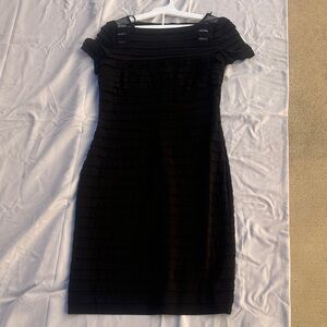 Adrianna Papell Black Tiered Mini Dress